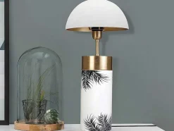 OZAIA Lamp-Staande Lamp Champignon Art-Decostijl Agaric - Ijzer - H54Cm - Wit, Goudkleurig En Zwart