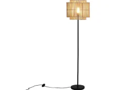 OZAIA Staande Lamp-Staande Lamp Etnische Stijl Van Bamboe En Zwart Metaal - D 40 Cm X H 157,5 Cm - Parana