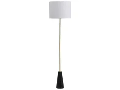 OZAIA Staande Lamp-Staande Lamp In Vintage-Stijl - Marmeren Voet En Witte Stoffen Kap - D40 X H160 Cm - Merple