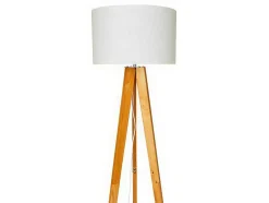 OZAIA Staande Lamp-Staande Lamp Lorens - Hout En Linnen - 45 X 45 X 153 Cm - Wit