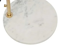 OZAIA Staande Lamp-Staande Lamp Met Boog - Art-Decostijl Van Koper En Marmer - Velours - H164 Cm - Blauwgroen - Nour