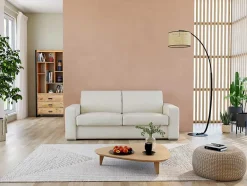 OZAIA Staande Lamp-Staande Lamp Met Boog En Vlechtwerk Neirobi - Etnische Stijl - Ijzer En Rotan - 105 X 40 X 195 Cm - Zwart En Naturel