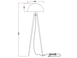OZAIA Staande Lamp-Staande Lamp Op Driepoot Van Metaal - H165 Cm - Zwart En Goudkleurig - Batley