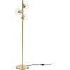 OZAIA Staande Lamp-Staande Lamp Van Geborsteld Messing En 3 Vintage Glazen Bollen - H148 Cm - Yukon