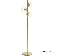 OZAIA Staande Lamp-Staande Lamp Van Geborsteld Messing En 3 Vintage Glazen Bollen - H148 Cm - Yukon