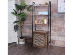 Vente-unique Toiletmeubel-Staande Plank Mcw-K82, Grijsbruin