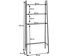 Vente-unique Toiletmeubel-Staande Plank Mcw-K82, Grijsbruin
