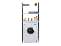 Vente-unique Toiletmeubel-Staande Plank Mcw-K82, Marmer Look Wit