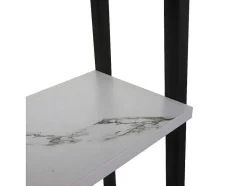 Vente-unique Toiletmeubel-Staande Plank Mcw-K82, Marmer Look Wit