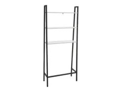 Vente-unique Toiletmeubel-Staande Plank Mcw-K82, Marmer Look Wit