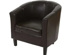Vente-unique Fauteuil Met Holle Rugleuning-Stafford H379 Loungestoel, Bruin