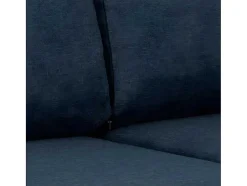Vente-unique Stoffen Zitbank-Stan Slaapbank, Hoek Rechts Met Chaise Longue Links, In Blauw.