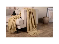 Venture Home Huistextiel-Stanly Plaid 170X130Cm Beige.