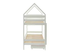 Vente-unique Kinderbed Stapelbed-Stapelbed 2 X 90 X 190 Cm - 2 Laden - Grenen - Wit - Chori