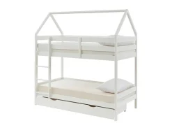 Vente-unique Kinderbed Stapelbed-Stapelbed 2 X 90 X 190 Cm - 2 Laden - Grenen - Wit - Chori