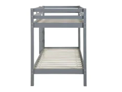 Vente-unique Kinderbed Stapelbed-Stapelbed Anicet Ii - 2 X 90X 190 Cm - Massief Grenen - Grijs