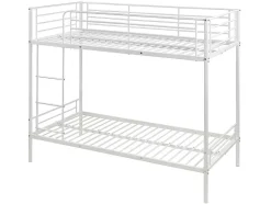 Vente-unique Kinderbed Stapelbed-Stapelbed Duotis Ii - 2 X 90 X 190 Cm - Wit + Matras