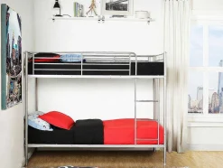 Vente-unique Kinderbed Stapelbed-Stapelbed Duotis Ii - 2 X 90 X 190 Cm - Zilver
