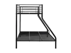 Vente-unique Kinderbed Stapelbed-Stapelbed Elevatio Iv - 90 En 140 X 190 Cm - Staal - Zwart