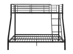 Vente-unique Kinderbed Stapelbed-Stapelbed Elevatio Iv - 90 En 140 X 190 Cm - Staal - Zwart