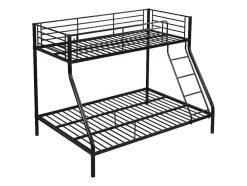 Vente-unique Kinderbed Stapelbed-Stapelbed Elevatio Iv - 90 En 140 X 190 Cm - Staal - Zwart