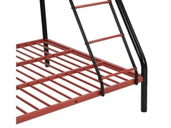 Vente-unique Kinderbed Stapelbed-Stapelbed Elevatio Iv - 90 En 140 X 190 Cm - Staal - Zwart En Rood