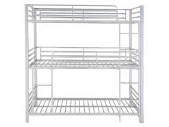 Vente-unique Kinderbed-Stapelbed Elouan - 3 X 90 X 190 Cm - Grijs