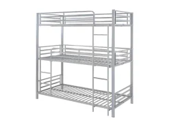 Vente-unique Kinderbed-Stapelbed Elouan - 3 X 90 X 190 Cm - Grijs