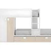 Vente-unique Kinderbed-Stapelbed Juanito - Ingebouwde Kast - 2X90X190Cm - Wit En Eiken