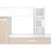 Vente-unique Kinderbed Stapelbed-Stapelbed Met Onderschuifbed Anthony Met Opbergruimte 3X90X190Cm - Kleuren: Wit En Eik + Matras