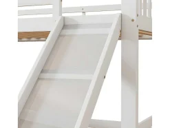 ModernLuxe Kinderbed Stapelbed-Stapelbed Voor Kinderen 140X200Cm - Met Opbergtrap En Glijbaan - Wit