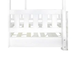 ModernLuxe Kinderbed Stapelbed-Stapelbed 90X200Cm - Grenenhout En Mdf Structuur - Met Glijbaan En Opbergtrap - Een Grote Lade Onder Het Bed - Wit