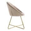 Vente-unique Stoel-Stoel Van Bouclestof En Goudkleurig Metaal - Beige - Burban