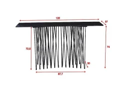 Furniture Fashion Sidetable-Stone Sidetable 37X130 Cm Glas Zwart Marmor Decor.