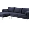 Vente-unique Modulair-Sunny Bank 2 Personen Met Chaise Longue, Naar Links Gericht Donkerblauw.
