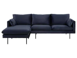 Vente-unique Modulair-Sunny Bank 2 Personen Met Chaise Longue, Naar Links Gericht Donkerblauw.