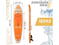 Vente-unique Watersport-Sup Board Kraken 366 Cm - Oranje - Incl. Accessoires