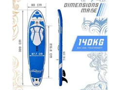 Vente-unique Watersport-Sup Board Poseidon 320 Cm - Blauw - Incl. Accessoires
