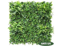 Vente-unique Plantenwand-Synthetische Groene Begroeide Muur - Pakket Van 3M - Matcha