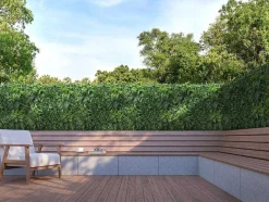 Vente-unique Plantenwand-Synthetische Groene Begroeide Muur - Pakket Van 3M - Matcha