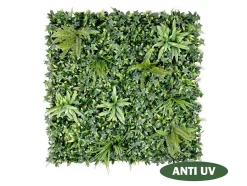 Vente-unique Plantenwand-Synthetische Groene Begroeide Muur - Pakket Van 1M - Delvin