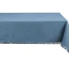 OZAIA Textiel Voor Eettafel-Tafellaken Met Franje Van Katoen - 140 X 240 Cm - Marineblauw - Pola