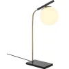 OZAIA Lamp-Tafellamp In Art-Decostijl Van Metaal Met Glazen Bol Yildiz - L25 X H55 Cm - Zwart