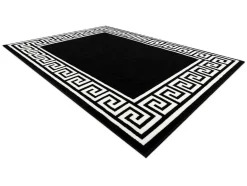 RugsX Groot Tapijt-Tapijt Bcf Morad Grek Grieks - Zwart 140X200 Cm
