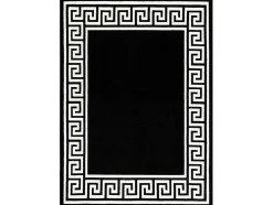 RugsX Groot Tapijt-Tapijt Bcf Morad Grek Grieks - Zwart 140X200 Cm