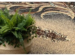 RugsX Groot Tapijt-Tapijt Bcf Morad Lisc Bladeren Agawa Klassiek - Beige 140X200 Cm