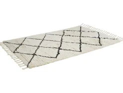 OZAIA Woonkamertapijt-Tapijt Berberstijl Marcus - 100% Wol - 120 X 170 Cm - Beige En Zwart