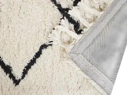 OZAIA Woonkamertapijt-Tapijt Berberstijl Marcus - 100% Wol - 120 X 170 Cm - Beige En Zwart