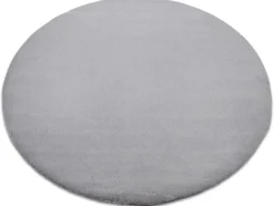 RugsX Tapijt Rond-Tapijt Bunny Rond Zilver Imitatie Konijnenvacht Cercle 100 Cm