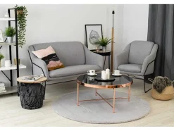 RugsX Tapijt Rond-Tapijt Bunny Rond Zilver Imitatie Konijnenvacht Cercle 100 Cm